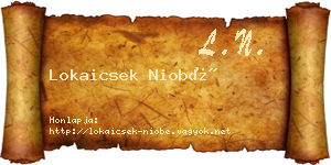 Lokaicsek Niobé névjegykártya